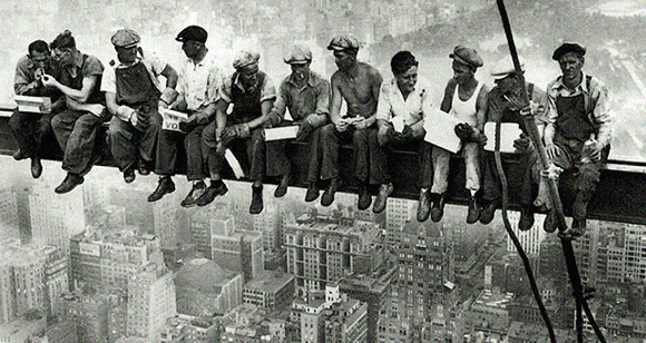 Altered version of 'Lunch Across A Skyscraper'