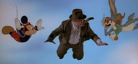 Eddie Valiant Plummets With Mickey and Bugs in 'Who Framed Roger Rabbit?'