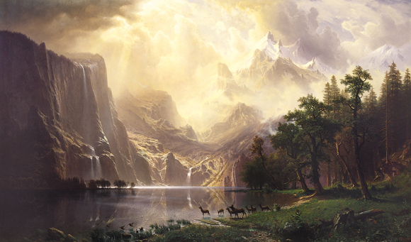 Albert Bierstadt and the other painters of The Hudson River School used tons of texture but they kept it under control (for the most part).