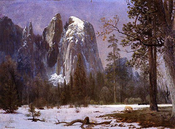 'Cathedral Rocks, Yosemite Valley, Winter' by Albert Bierstadt 'Cathedral Rocks, Yosemite Valley, Winter' by Albert Bierstadt