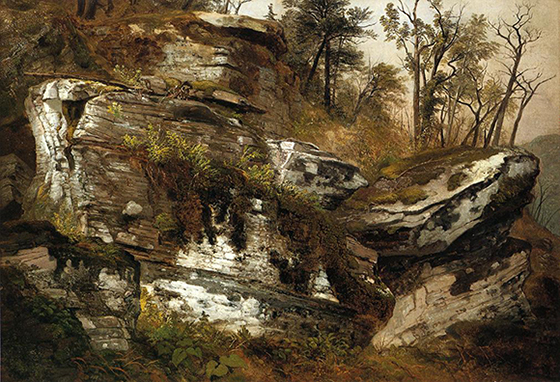 'Rocky Cliff' by Asher Brown Durand 'Rocky Cliff' by Asher Brown Durand is a great example of how texture can communicate the overall proportion of individual forms.